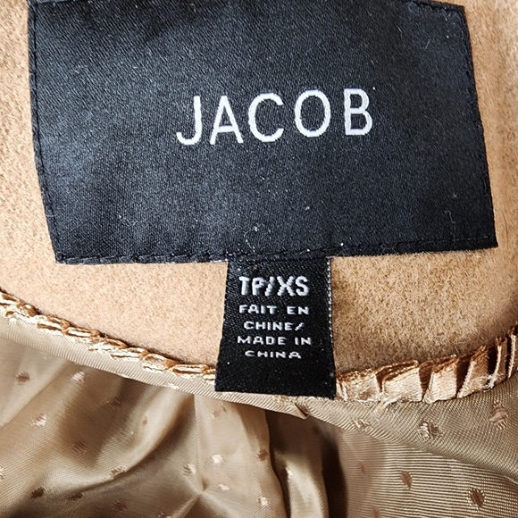 Jacob Wool Car Coat Tailored Single Breasted Camel Size XS - Picture 13 of 15